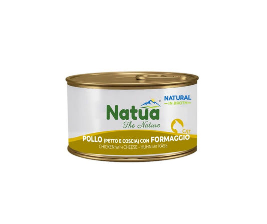 Natua Natural Pollo e Formaggio in Brodo Lattina 85g Gatti - Animaliapet