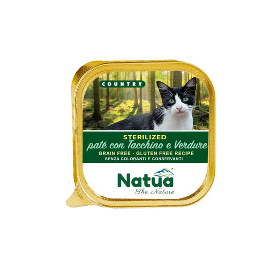 Natua Country Sterilized Tacchino e Verdure in Patè Vaschetta 100g Gatti