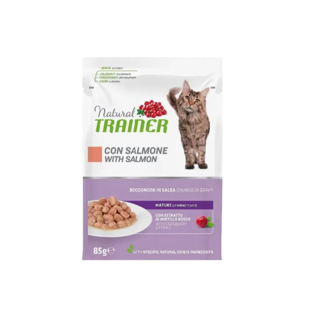 Trainer Natural Mature Bocconcini di Salmone 85g Bustina Gatti Adulti - Animaliapet