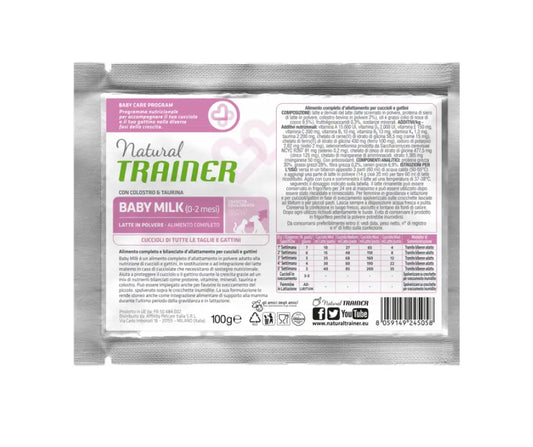 Trainer Baby Milk Latte in Polvere 0-2 mesi 100g Cuccioli e GattiniBustina Umido GattiAnimaliapet