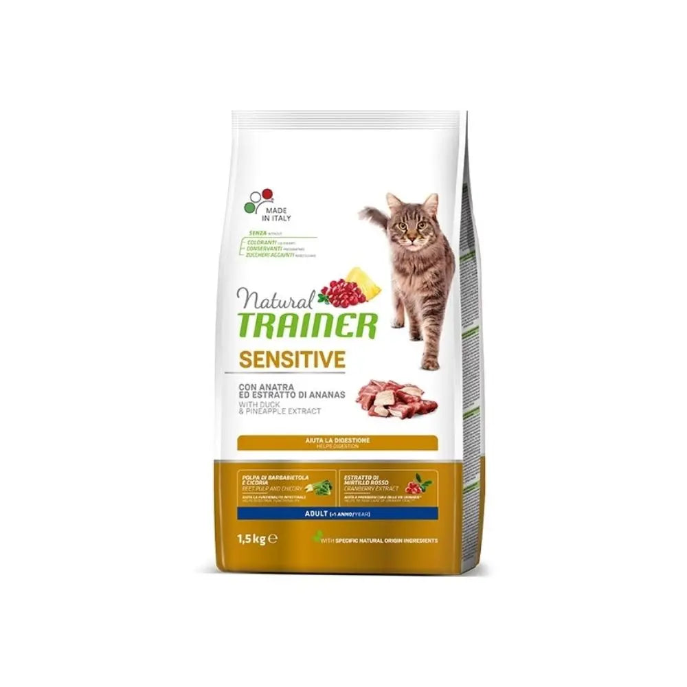 Trainer Sensitive Anatra 1,5kg Crocchette Gatti Adulti - Animaliapet