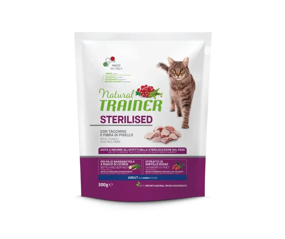 Trainer Natural Sterilised Tacchino 300g Crocchette Gatti AdultiCrocchette GattiAnimaliapet