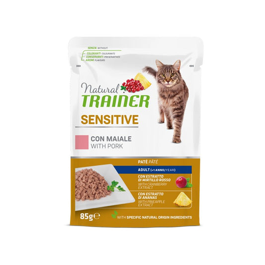 Trainer Natural Sensitive Maiale 85g Bustina Gatti Adulti