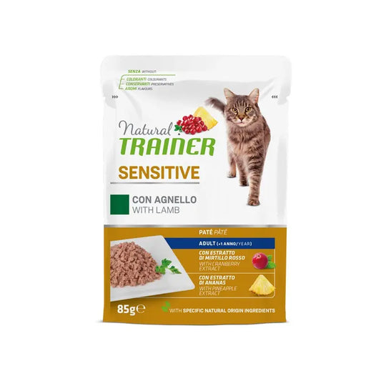 Trainer Natural Sensitive Agnello 85g Bustina Gatti Adulti - Animaliapet