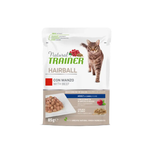 Trainer Natural Hairball Manzo 85g Bustina Gatti Adulti - Animaliapet