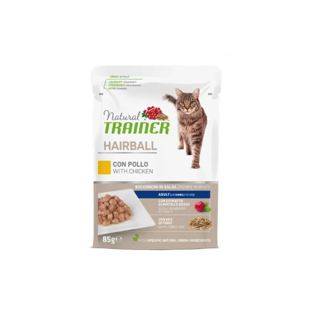 Trainer Natural Hairball Pollo Bustina 85g Gatti Adulti - Animaliapet