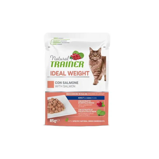 Trainer Natural Ideal Weight Bocconcini di Salmone 85g Bustina Gatti Adulti - Animaliapet