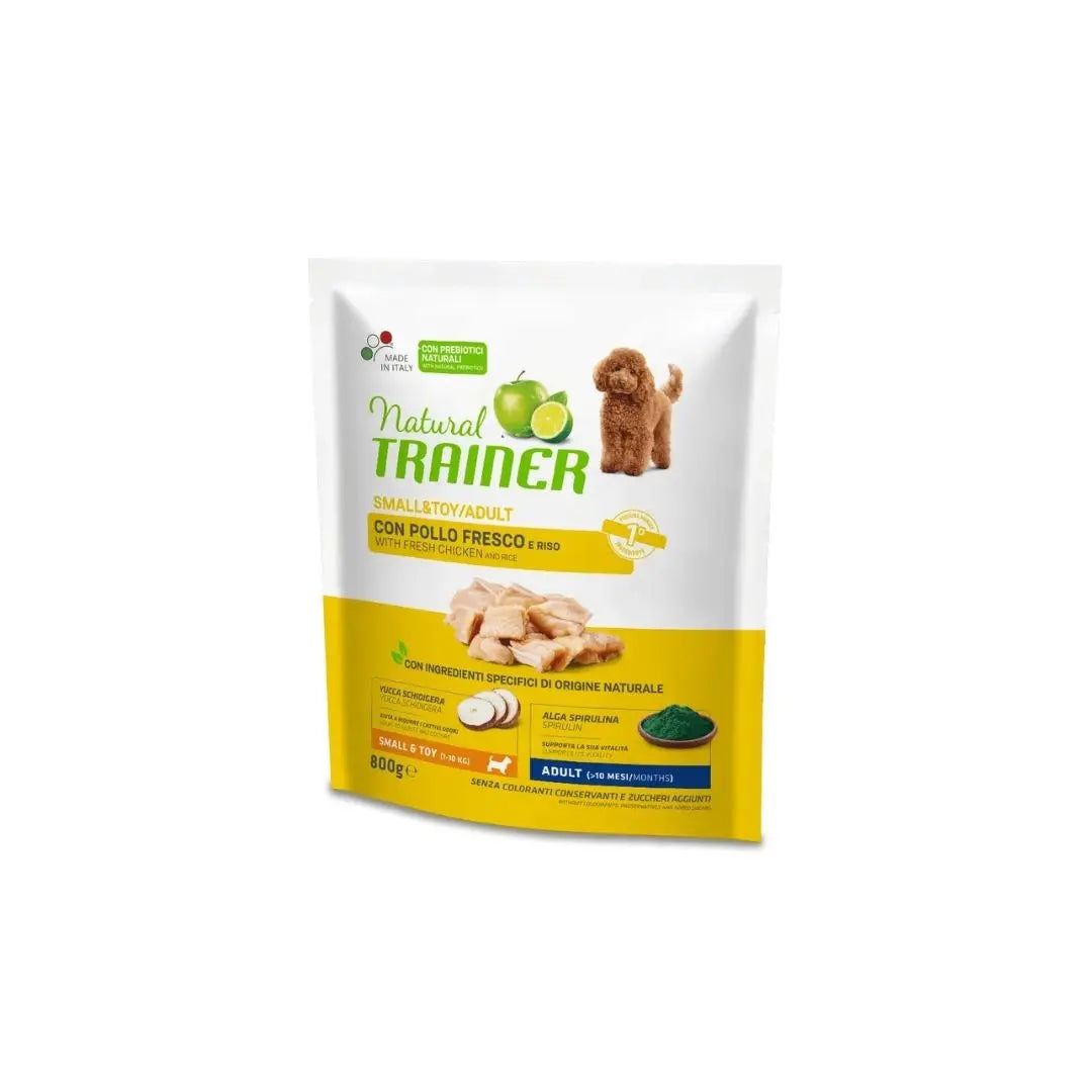 Trainer Natural Pollo 800g Small e Toy Crocchette Cani Adulti - Animaliapet