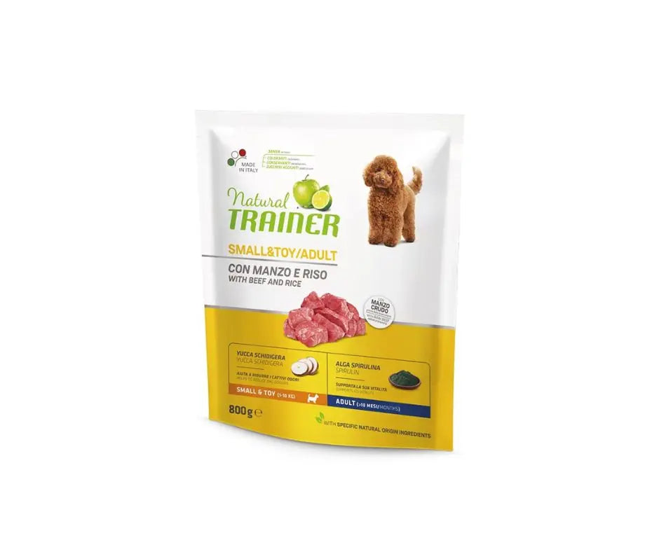 Trainer Natural Manzo 800g Small e Toy Crocchette Cani Adulti - Animaliapet