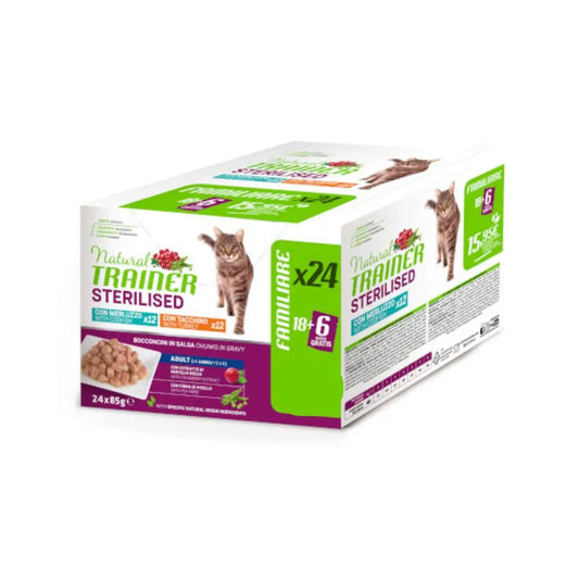 Trainer Bocconcini Merluzzo e Tacchino Multipack 24x85g Gatti Sterilizzati - Animaliapet