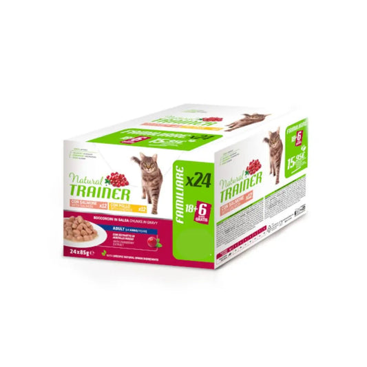 Trainer Bocconcini Pollo e Salmone Bustina 24x85g Gatti Adult Multipack - Animaliapet