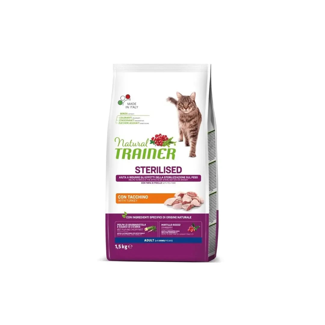 Trainer Natural Sterilised Tacchino 1,5Kg Crocchette Gatti AdultiCrocchette GattiAnimaliapet