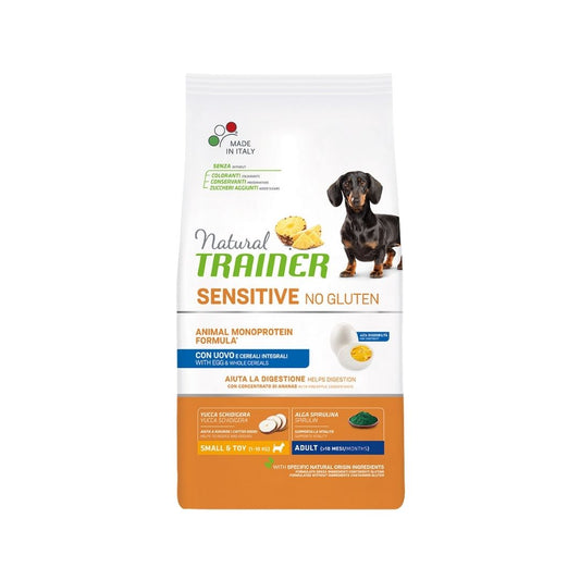 Trainer Sensitive No Gluten Small e Toy Adult Uovo 800g Crocchette Cani - Animaliapet