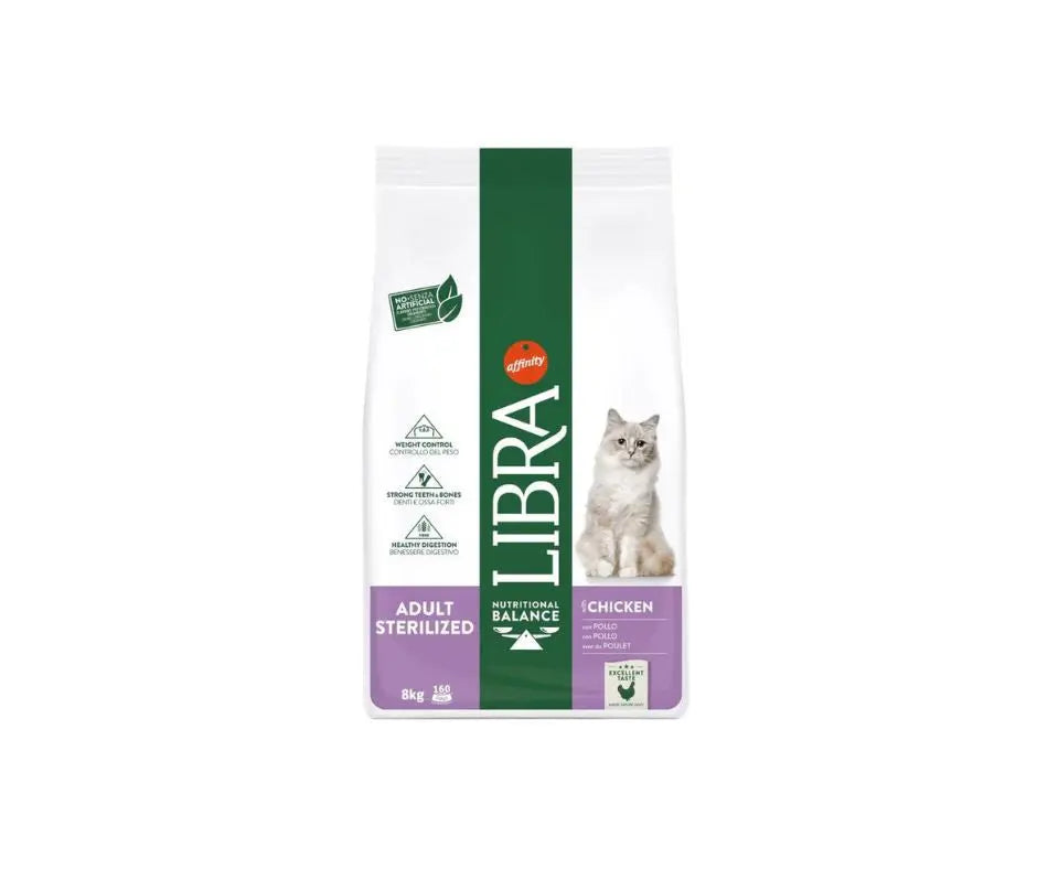 Libra Cat Sterilised Pollo 8Kg Crocchette Gatti Adulti - Animaliapet