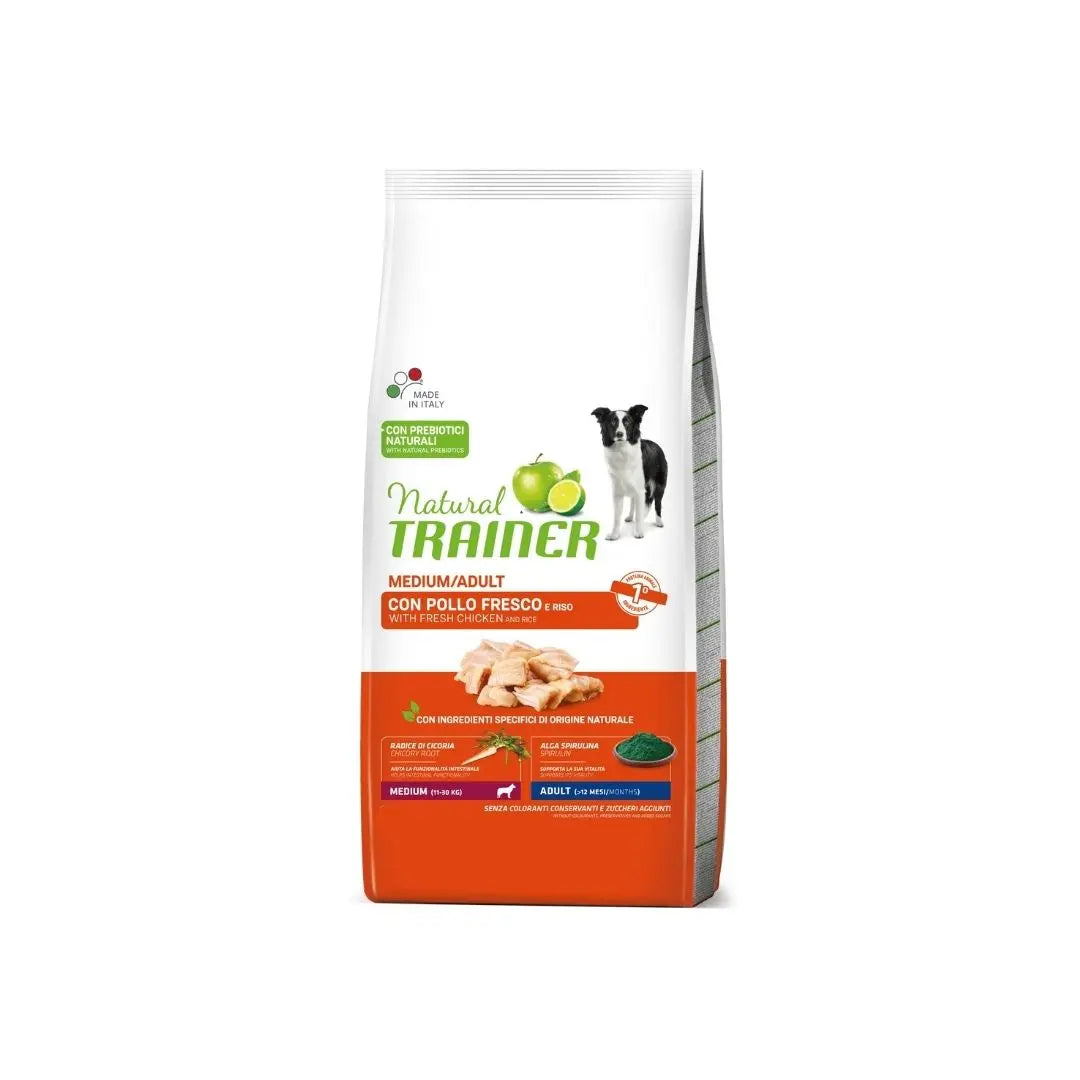 Trainer Natural Pollo 12Kg Crocchette Cani Medium Adult - Animaliapet