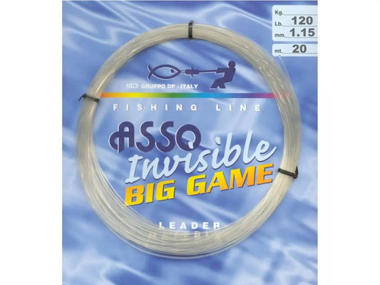 Asso Invisible Big Game 1.15mm, 120Lb 20mt Filo Pesca - Animaliapet