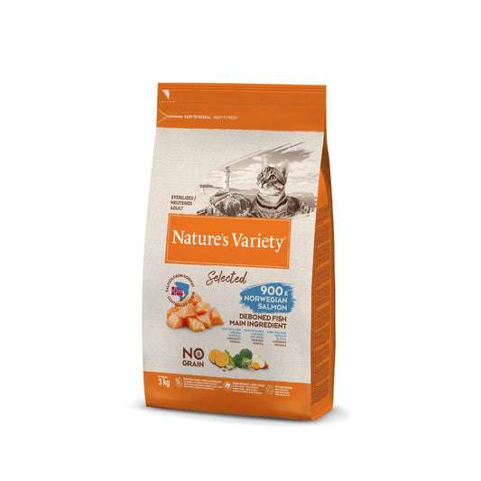 Nature's Variety Selected Salmone 3Kg Crocchette Gatti Sterilizzati Adult - Animaliapet