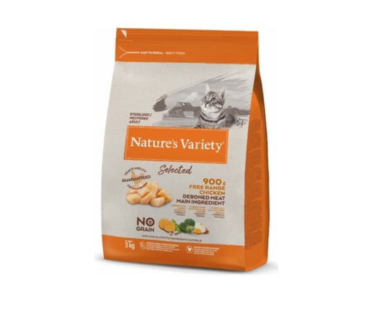 Nature's Variety Selected Pollo 3Kg Crocchette Gatti Adult Sterilizzati - Animaliapet