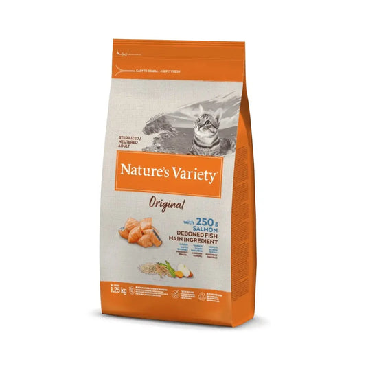 Nature's Variety Original Salmone 1,25Kg Crocchette Gatti Stelirizzati Adult - Animaliapet