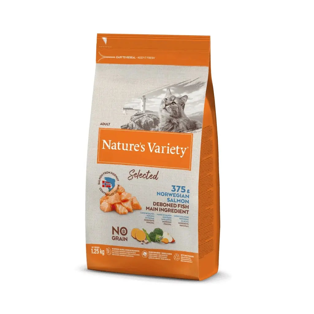 Nature's Variety Selected Salmone 1.25Kg Crocchette Gatti Adulti - Animaliapet