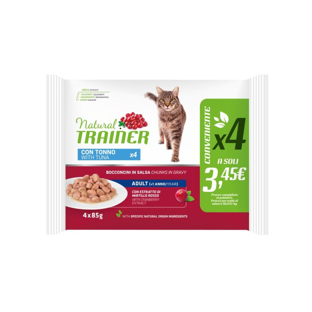 Trainer Natural Bocconcini di Tonno 4x85g Bustina Gatti Adulti - Animaliapet