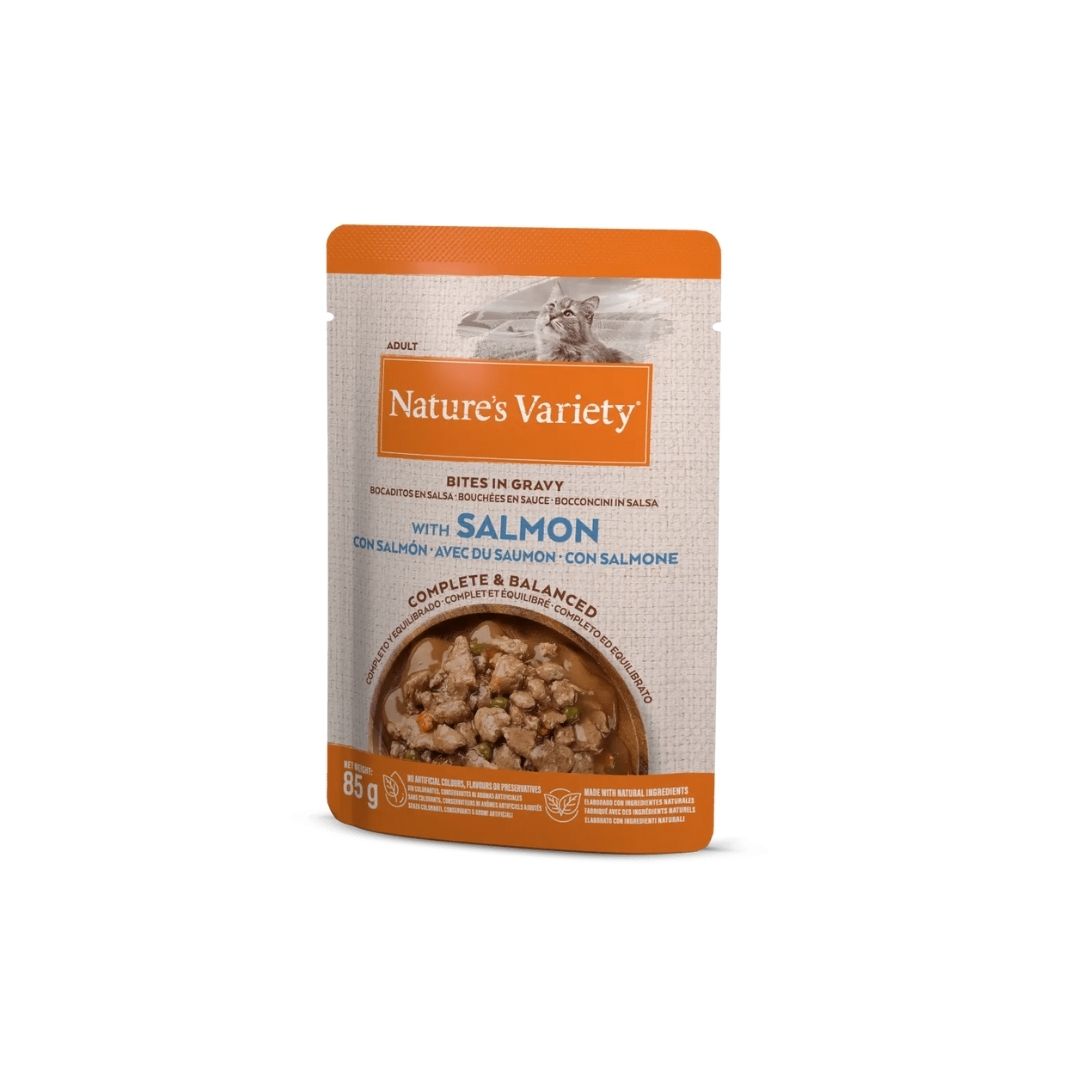 Nature's Variety Salmone Bocconcini in Salsa 85gr Bustina Gatti Adulti - Animaliapet