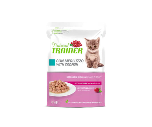 Trainer Natural Kitten e Young Merluzzo 85g Bustina Gattini - Animaliapet