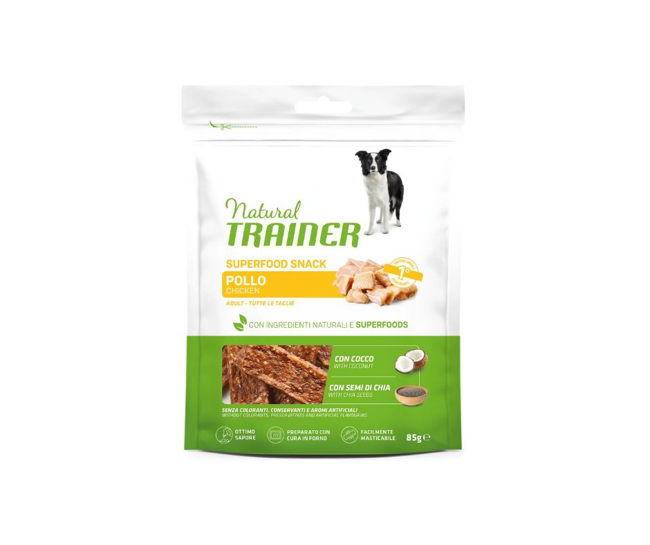 Trainer Superfood Snack Pollo Cocco e Semi di Chia 85g Cani - Animaliapet