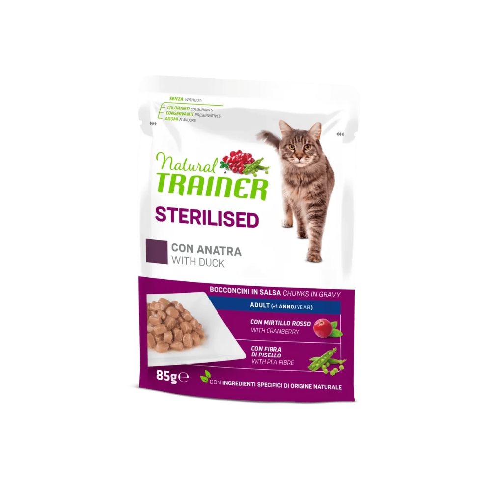 Trainer Natural Sterilised Anatra 85g Bustina Gatti Sterilizzati