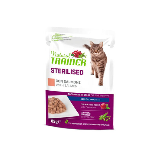 Trainer Natural Sterilised Salmone 85g Bustina Gatti Sterilizzati