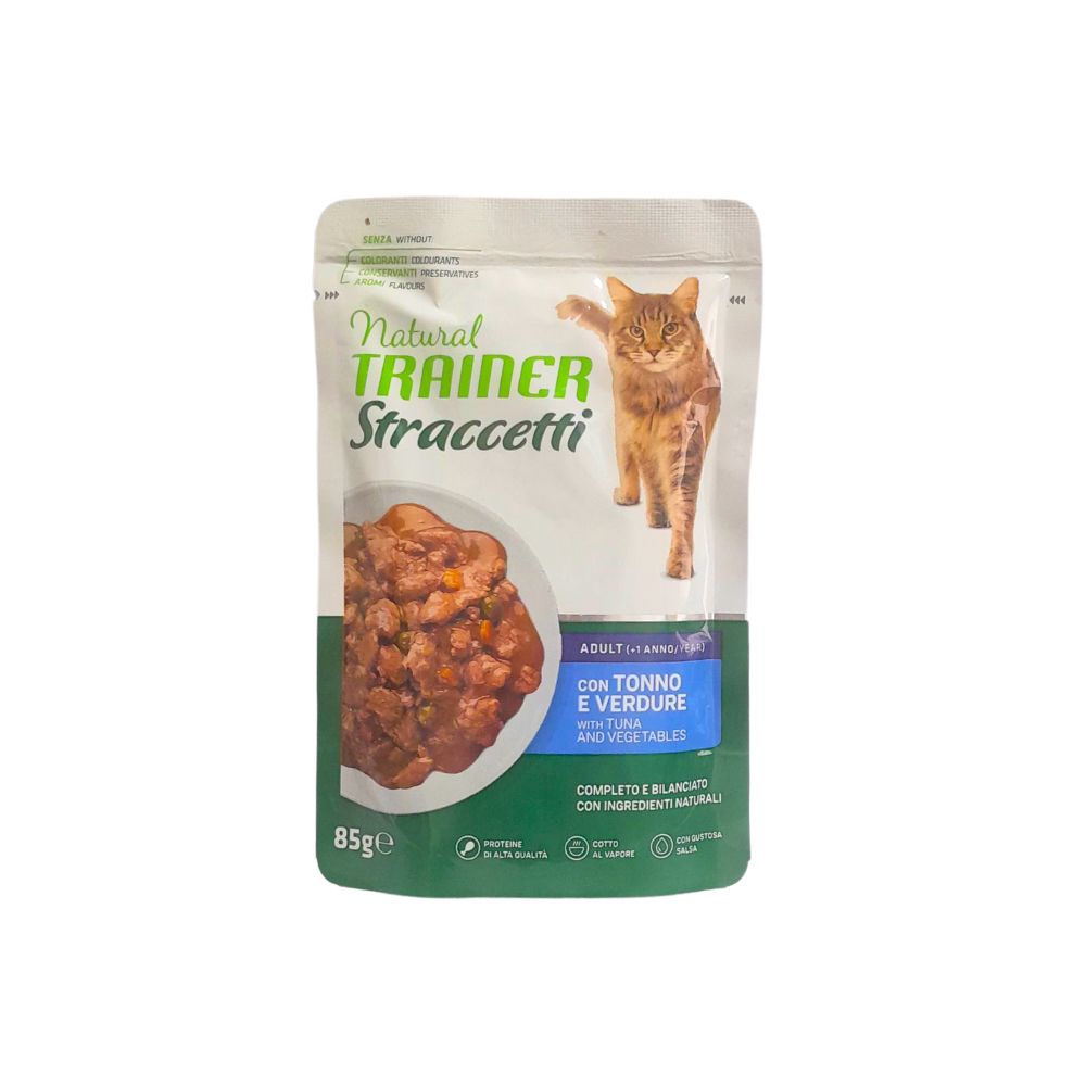 Trainer Natural Straccetti Tonno e Verdure 85g Bustina Gatti Adulti