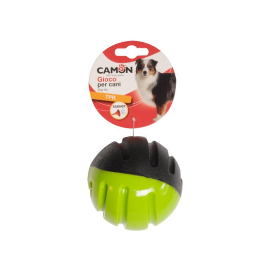 Camon Palla Bicolore in TPR con squeaker 9,5cm Giochi per Cani