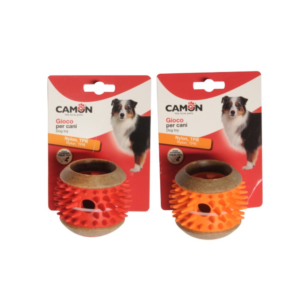 Camon Cilindro spargiricompense con punte Rosso o Arancio 8cm Giochi per Cani