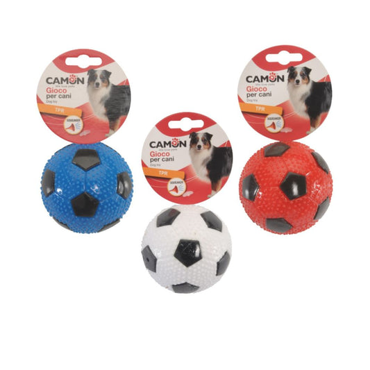 Camon Palla da calcio con squeaker 9cm Giochi per Cani Colori Assortiti