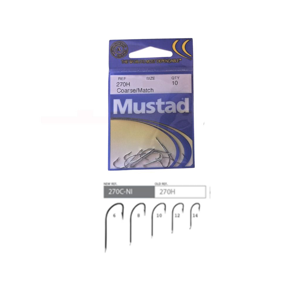 Mustad 270H Taglia 6 10Pezzi Ami per la Pesca