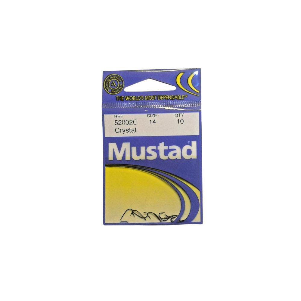 Mustad Crystal Nero 52002C Taglia 14 10Pezzi Ami per la Pesca