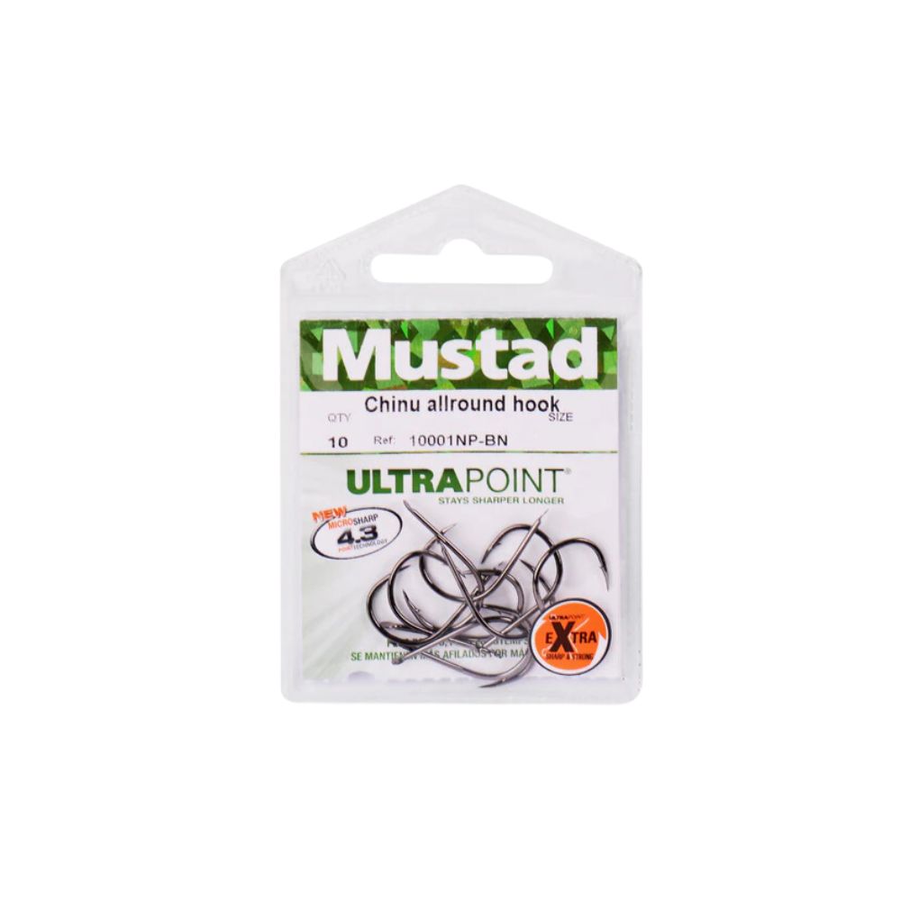 Mustad UltraPoint Chinu Allround Hook 10001NP-BN Taglia 1 10Pezzi Ami per la Pesca