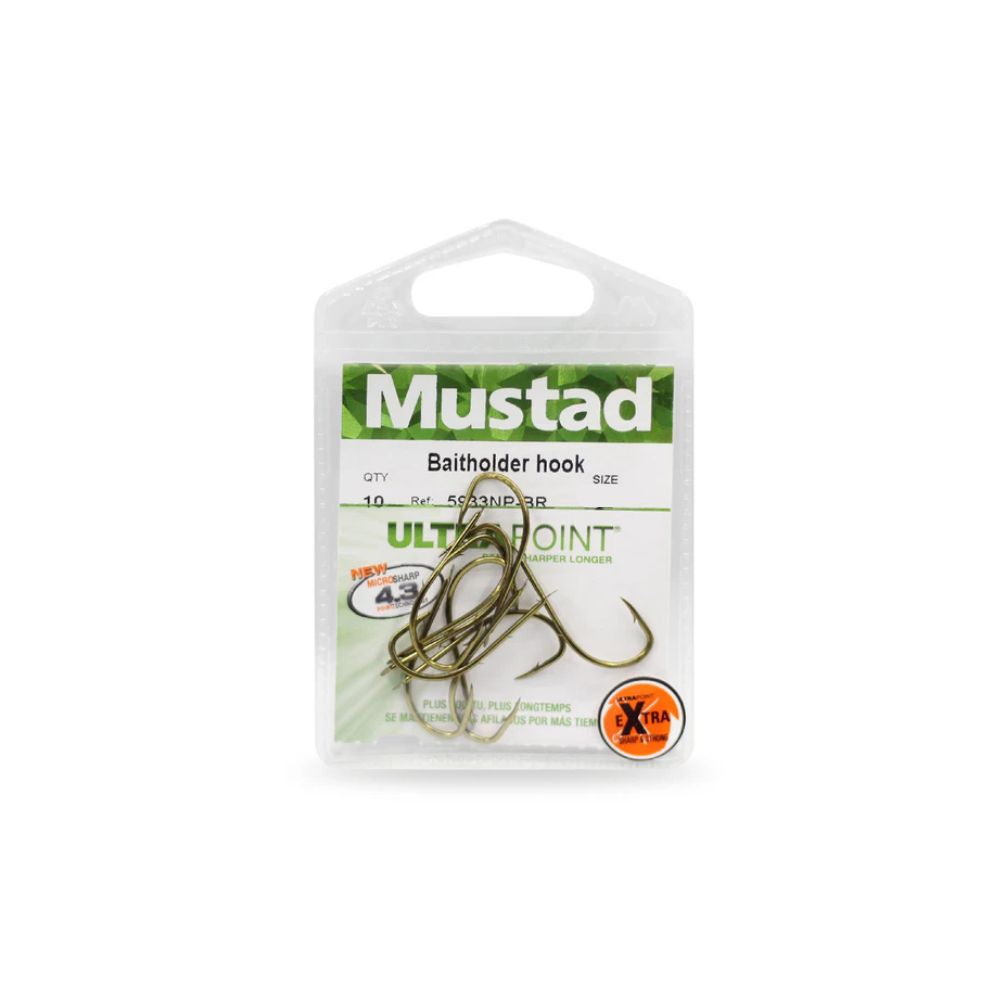 Mustad UltraPoint Baitholder Hook 5933NP-BR Taglia 6 10Pezzi Ami per la Pesca