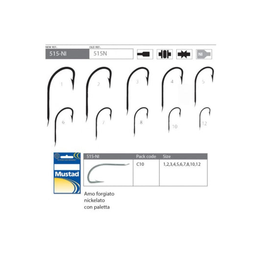 Mustad 515N Taglia 18 50Pezzi Ami per la Pesca - Animaliapet