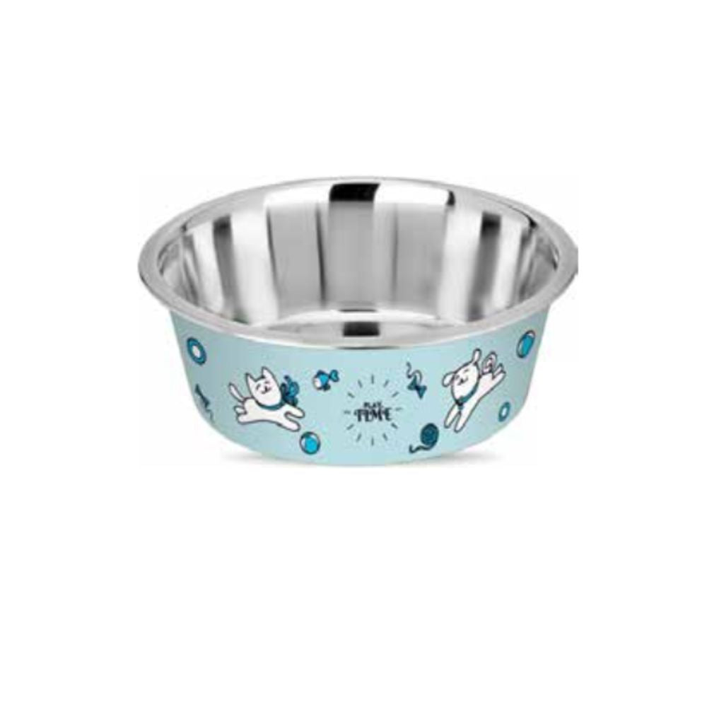 Colley Ciotola in Acciaio Play Time Turchese 1700ml per Cani e Gatti