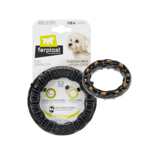 Ferplast Smile Ring L Nero Gioco per Cani Ø 20cm - Animaliapet