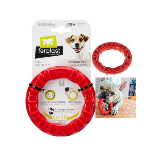 Ferplast Smile Ring S Rosso Gioco per Cani Ø 12cm - Animaliapet