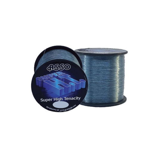 Asso Super H.T. 0.12mm 2.1kg 600mt Monofilo Silver Blue per la Pesca - Animaliapet