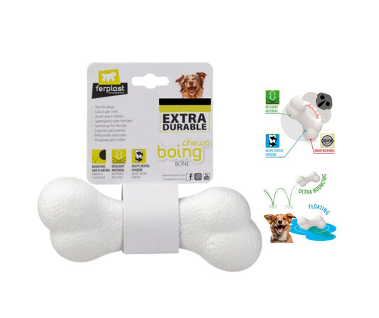 Ferplast CHEWA BOING BONE Osso Bianco Mis. L Gioco per Cani