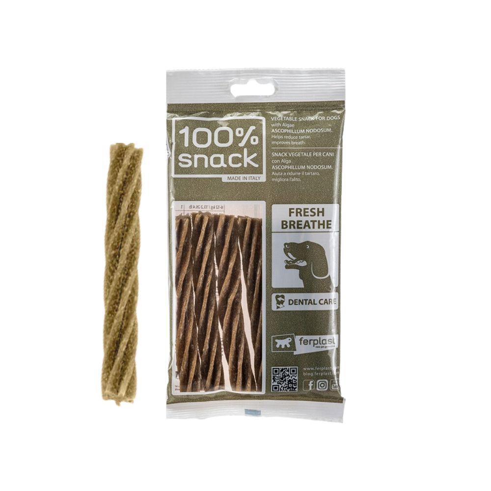 Ferplast Dental Snack 100% Vegetal FUSILLI Ascophillum Cani 6pz