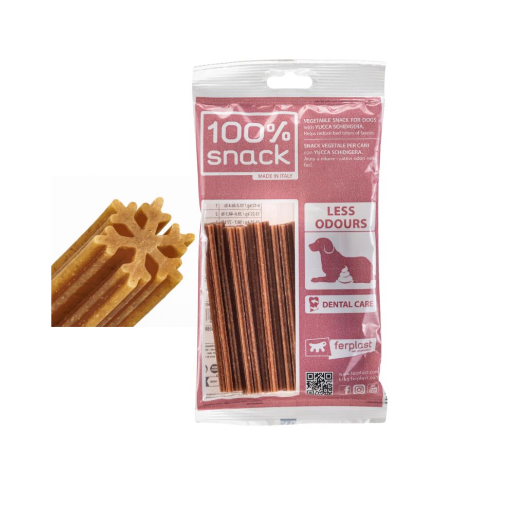 Ferplast Dental Snack 100% Vegetal SNOWFLAKE Yucca L Cani 3pz 145g