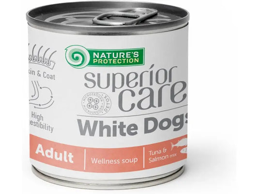 Nature's Protection White Dogs Wellness Soup Tonno e Salmone 140g Lattina Cani - Animaliapet